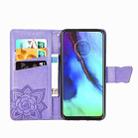 For Motorola G Pro Butterfly Love Flower Embossed Horizontal Flip Leather Case with Bracket / Card Slot / Wallet / Lanyard(Light Purple) - 3