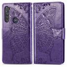 For Motorola G Pro Butterfly Love Flower Embossed Horizontal Flip Leather Case with Bracket / Card Slot / Wallet / Lanyard(Dark Purple) - 2