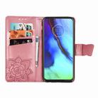 For Motorola G Pro Butterfly Love Flower Embossed Horizontal Flip Leather Case with Bracket / Card Slot / Wallet / Lanyard(Pink) - 3