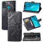 For Huawei Honor 9X Lite Butterfly Love Flower Embossed Horizontal Flip Leather Case with Bracket / Card Slot / Wallet / Lanyard(Black) - 1