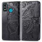 For Huawei Honor 9X Lite Butterfly Love Flower Embossed Horizontal Flip Leather Case with Bracket / Card Slot / Wallet / Lanyard(Black) - 2