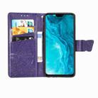 For Huawei Honor 9X Lite Butterfly Love Flower Embossed Horizontal Flip Leather Case with Bracket / Card Slot / Wallet / Lanyard(Dark Purple) - 3