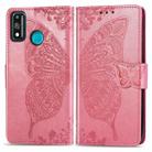 For Huawei Honor 9X Lite Butterfly Love Flower Embossed Horizontal Flip Leather Case with Bracket / Card Slot / Wallet / Lanyard(Pink) - 2