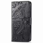 For OPPO Reno3 Pro Butterfly Love Flower Embossed Horizontal Flip Leather Case with Bracket / Card Slot / Wallet / Lanyard(Black) - 2