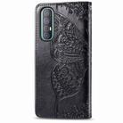 For OPPO Reno3 Pro Butterfly Love Flower Embossed Horizontal Flip Leather Case with Bracket / Card Slot / Wallet / Lanyard(Black) - 6