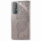 For OPPO Reno3 Pro Butterfly Love Flower Embossed Horizontal Flip Leather Case with Bracket / Card Slot / Wallet / Lanyard(Grey) - 6