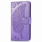 For OPPO Reno3 Pro Butterfly Love Flower Embossed Horizontal Flip Leather Case with Bracket / Card Slot / Wallet / Lanyard(Lighte Purple) - 2