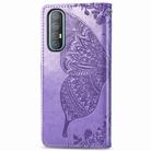 For OPPO Reno3 Pro Butterfly Love Flower Embossed Horizontal Flip Leather Case with Bracket / Card Slot / Wallet / Lanyard(Lighte Purple) - 6