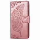 For OPPO Reno3 Pro Butterfly Love Flower Embossed Horizontal Flip Leather Case with Bracket / Card Slot / Wallet / Lanyard(Rose Gold) - 2