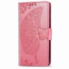 For OPPO Reno3 Pro Butterfly Love Flower Embossed Horizontal Flip Leather Case with Bracket / Card Slot / Wallet / Lanyard(Pink) - 2