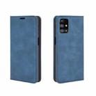 For Samsung Galaxy M31s Retro-skin Business Magnetic Suction Leather Case with Holder & Card Slots & Wallet(Dark Blue) - 2