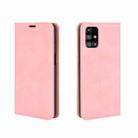 For Samsung Galaxy M31s Retro-skin Business Magnetic Suction Leather Case with Holder & Card Slots & Wallet(Pink) - 2