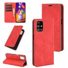 For Samsung Galaxy M31s Retro-skin Business Magnetic Suction Leather Case with Holder & Card Slots & Wallet(Red) - 1