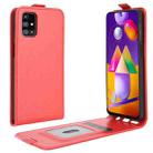 For Samsung Galaxy M31s R64 Texture Single Vertical Flip Leather Protective Case with Card Slots & Photo Frame(Red) - 1