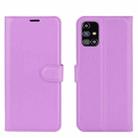 For Samsung Galaxy M31s Litchi Texture Horizontal Flip Protective Case with Holder & Card Slots & Wallet(Purple) - 2