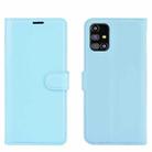 For Samsung Galaxy M31s Litchi Texture Horizontal Flip Protective Case with Holder & Card Slots & Wallet(Blue) - 2
