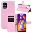 For Samsung Galaxy M31s Litchi Texture Horizontal Flip Protective Case with Holder & Card Slots & Wallet(Pink) - 1