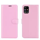 For Samsung Galaxy M31s Litchi Texture Horizontal Flip Protective Case with Holder & Card Slots & Wallet(Pink) - 2