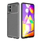 For Samsung Galaxy M31s Carbon Fiber Texture Shockproof TPU Case(Black) - 1