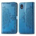 For Samsung Galaxy A01 Core Mandala Flower Embossed Horizontal Flip Leather Case with Bracket / Card Slot / Wallet / Lanyard01 Core Mandala Flower Embossed Horizontal Flip Leather Case with Bracket / Card Slot / Wallet / Lanyard(Blue) - 1