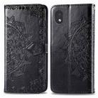 For Samsung Galaxy A01 Core Mandala Flower Embossed Horizontal Flip Leather Case with Bracket / Card Slot / Wallet / Lanyard01 Core Mandala Flower Embossed Horizontal Flip Leather Case with Bracket / Card Slot / Wallet / Lanyard(Black) - 2