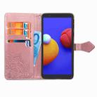 For Samsung Galaxy A01 Core Mandala Flower Embossed Horizontal Flip Leather Case with Bracket / Card Slot / Wallet / Lanyard01 Core Mandala Flower Embossed Horizontal Flip Leather Case with Bracket / Card Slot / Wallet / Lanyard(Rose Gold) - 3
