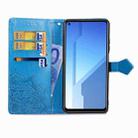 For Huawei Honor Play 4 Mandala Flower Embossed Horizontal Flip Leather Case with Bracket / Card Slot / Wallet / Lanyard(Blue) - 4