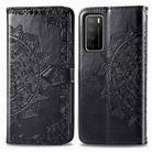 For Huawei Honor Play 4 Mandala Flower Embossed Horizontal Flip Leather Case with Bracket / Card Slot / Wallet / Lanyard(Black) - 2