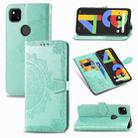 For OPPO Reno 4 Pro 5G  Mandala Flower Embossed Horizontal Flip Leather Case with Bracket / Card Slot / Wallet / Lanyard(Green) - 1