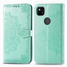 For OPPO Reno 4 Pro 5G  Mandala Flower Embossed Horizontal Flip Leather Case with Bracket / Card Slot / Wallet / Lanyard(Green) - 2