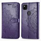 For OPPO Reno 4 Pro 5G  Mandala Flower Embossed Horizontal Flip Leather Case with Bracket / Card Slot / Wallet / Lanyard(Purple) - 2