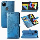 For OPPO Reno 4 Pro 5G  Mandala Flower Embossed Horizontal Flip Leather Case with Bracket / Card Slot / Wallet / Lanyard(Blue) - 1