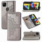 For OPPO Reno 4 Pro 5G  Mandala Flower Embossed Horizontal Flip Leather Case with Bracket / Card Slot / Wallet / Lanyard(Gray) - 1