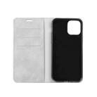 For iPhone 12 Pro Max Retro-skin Business Magnetic Suction Leather Case with Holder & Card Slots & Wallet(Grey) - 2
