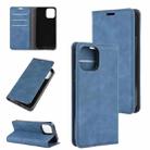 For iPhone 12 Pro Max Retro-skin Business Magnetic Suction Leather Case with Holder & Card Slots & Wallet(Dark Blue) - 1