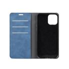 For iPhone 12 Pro Max Retro-skin Business Magnetic Suction Leather Case with Holder & Card Slots & Wallet(Dark Blue) - 1