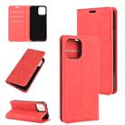 For iPhone 12 Pro Max Retro-skin Business Magnetic Suction Leather Case with Holder & Card Slots & Wallet(Red) - 1