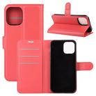 For iPhone 12 Pro Max Litchi Texture Horizontal Flip Protective Case with Holder & Card Slots & Wallet(Red) - 1