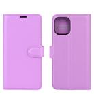 For iPhone 12 Pro Max Litchi Texture Horizontal Flip Protective Case with Holder & Card Slots & Wallet(Purple) - 2