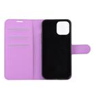 For iPhone 12 Pro Max Litchi Texture Horizontal Flip Protective Case with Holder & Card Slots & Wallet(Purple) - 3