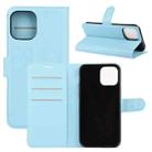 For iPhone 12 Pro Max Litchi Texture Horizontal Flip Protective Case with Holder & Card Slots & Wallet(Blue) - 1