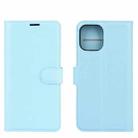 For iPhone 12 Pro Max Litchi Texture Horizontal Flip Protective Case with Holder & Card Slots & Wallet(Blue) - 2