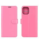 For iPhone 12 Pro Max Litchi Texture Horizontal Flip Protective Case with Holder & Card Slots & Wallet(Rose red) - 1