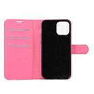 For iPhone 12 Pro Max Litchi Texture Horizontal Flip Protective Case with Holder & Card Slots & Wallet(Rose red) - 2