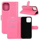 For iPhone 12 Pro Max Litchi Texture Horizontal Flip Protective Case with Holder & Card Slots & Wallet(Rose red) - 4