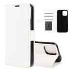 For iPhone 12 Pro Max R64 Texture Single Horizontal Flip Protective Case with Holder & Card Slots & Wallet& Photo Frame(White) - 1