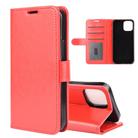 For iPhone 12 Pro Max R64 Texture Single Horizontal Flip Protective Case with Holder & Card Slots & Wallet& Photo Frame(Red) - 1
