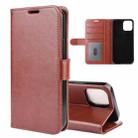 For iPhone 12 Pro Max R64 Texture Single Horizontal Flip Protective Case with Holder & Card Slots & Wallet& Photo Frame(Brown) - 1