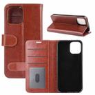 For iPhone 12 Pro Max R64 Texture Single Horizontal Flip Protective Case with Holder & Card Slots & Wallet& Photo Frame(Brown) - 6