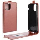 For iPhone 12 Pro Max R64 Texture Single Vertical Flip Leather Protective Case with Card Slots & Photo Frame(Brown) - 1